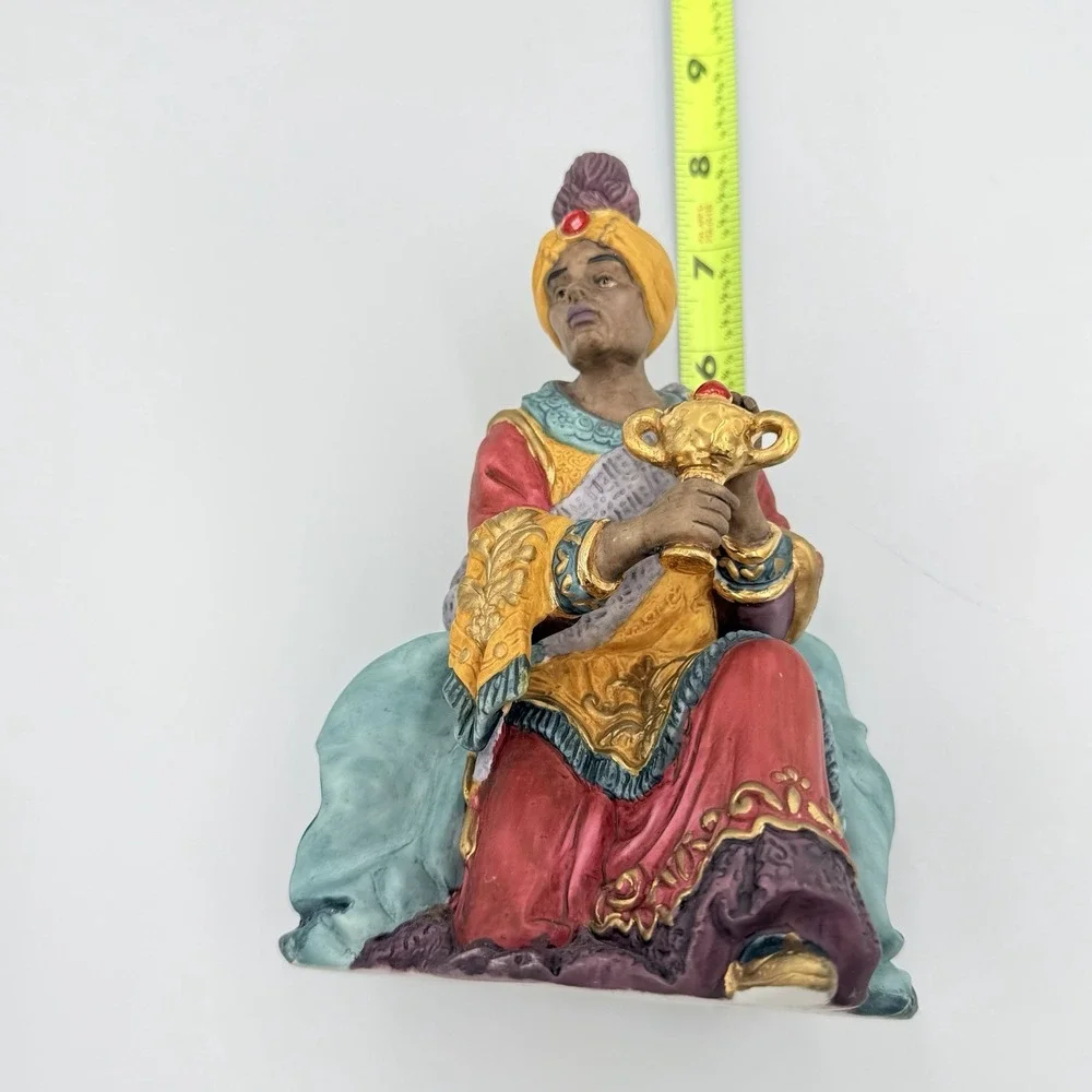 VTG‎ Nativity Wise Man Figurine Seated Magi Christmas Creche Religious Decor 8